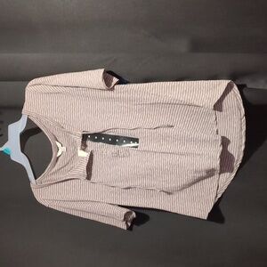 Lucky Brand light pink and grey shirt
